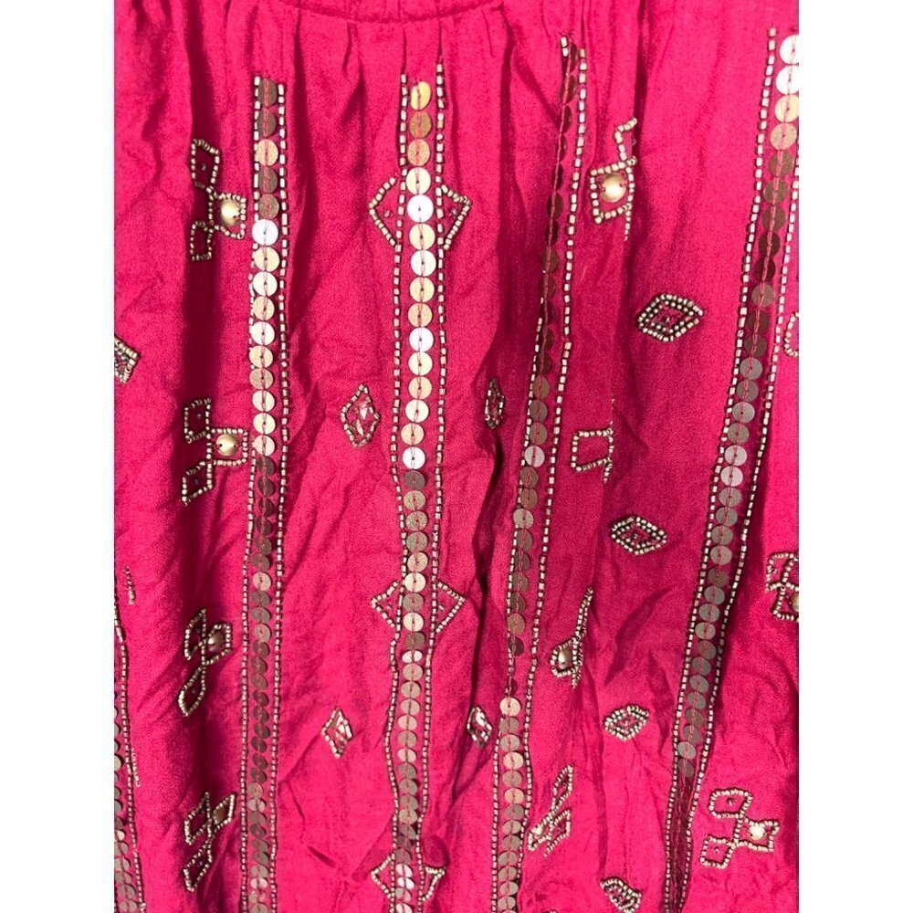 Lucky brand embellished red‎ top - Picture 4 of 7